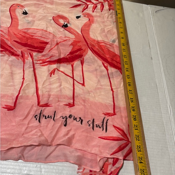 kate spade Pink Flamingo Print Lightweight Scarf - Picture 10 of 10